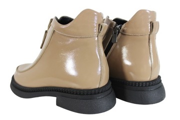 Botki Ravini 148.1608 R.38 Skóra Beż Lakier