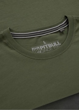 Koszulka T-shirt męski PIT BULL Casino - oliwkowa r.M