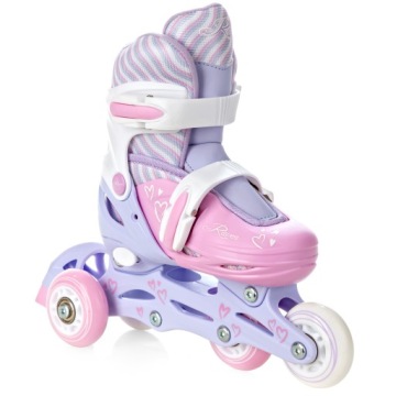 Регулируемые роликовые коньки 3в1 RAVEN Loret Lila/Pink 34-37 LED колеса