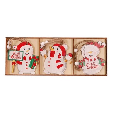 9 szt. Świąteczne drewniane ozdoby wiszące wycięcia z liną 7,8 cm x 7,6 cm