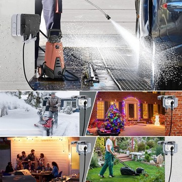 Двойной гнездо IP66 Садовый Внешний водонепроницаемый 230 В сокет