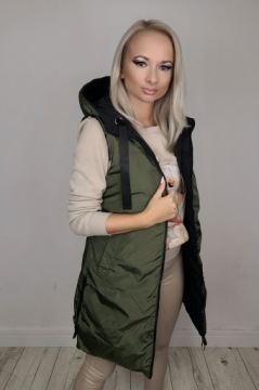 ЖИЛЕТ ЖЕНСКИЙ ДВУСТОРОННИЙ, С РУКАВАМИ С КАПЮШОНОМ, ТЕПЛЫЙ, стеганый, размеры S-7XL