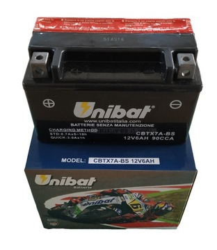 Akumulator UNIBAT CBTX7A-BS YTX7A-BS 6Ah 90A 12V
