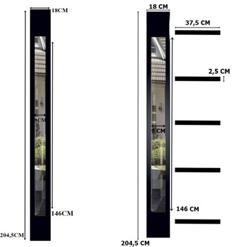 НАРУЖНЫЕ ДВУСТОРОННИЕ ДВЕРИ INOX 4ZD5 ЧЕРНЫЕ 55MM DARK REFLEX 131CM