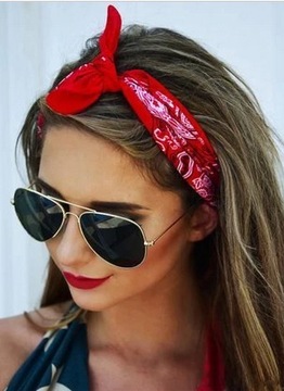 Opaska do włosów PIN-UP kokarda bandana PAISLEY