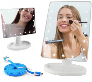 LUSTERKO PODŚWIETLANE KOSMETYCZNE LED MAKIJAŻ MAKE