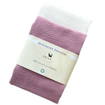 Pieluchy muślinowe premium XL 100% baw. GOTS 60x60