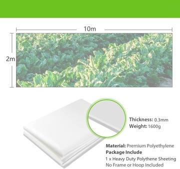 PRZEZROCZYSTA FOLIA TUNELOWA NA SZKLARNIE DO OGRÓDKA OGRÓD WIOSNA 2x10m