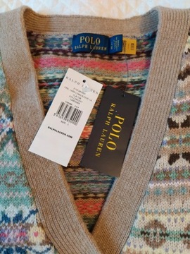 Polo Ralph Lauren luksusowy sweter kardigan L