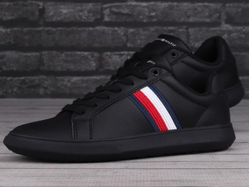 Buty męskie Tommy Jeans CORPORATE LATHER CUP STRIPES BLACK