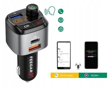 FM-передатчик FEEGAR Q100 Pro, комплект громкой связи