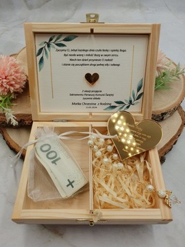 Сувенир ко Святому Причастию - ПОДАРОК, коробка. Набор четок и сердца