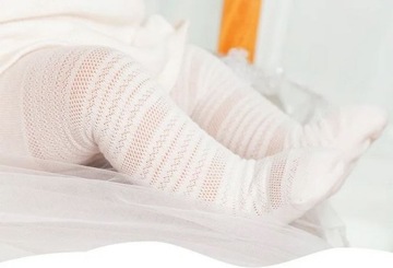 КОЛГОТКИ ХЛОПКОВЫЕ КОЛГОТКИ белые детские 3-12 месяцев на крещение малыша