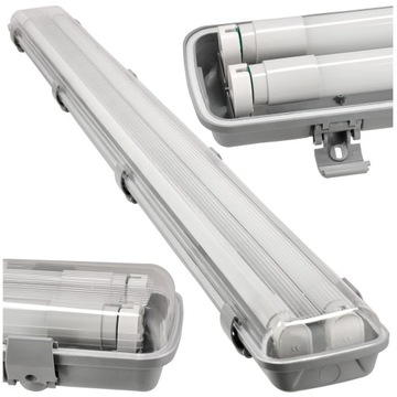 Oprawa Hermetyczna Lampa 120cm + 2x Świetlówki NANO 18W MOCNE LED