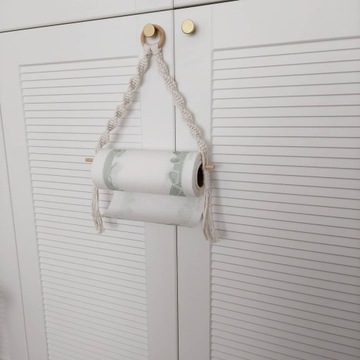 Uchwyt na papier, ręcznik, makrama