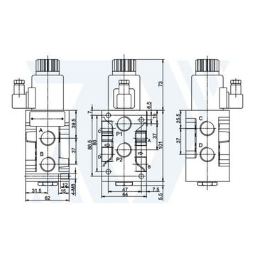 Elektrozawór 6/2 50L 12V dzielnik sekcja do tura