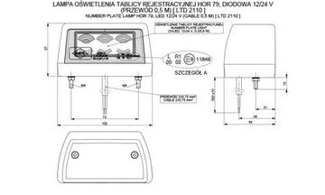 LAMPA SVĚTLO TABULKY BOXER MASTER FUSO LED PŘEVODOVKY