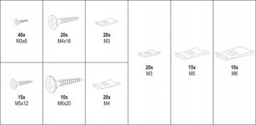 YT-06780 ШАЙБЫ КОРПУСНЫЕ ВИНТЫ 170шт МИКС