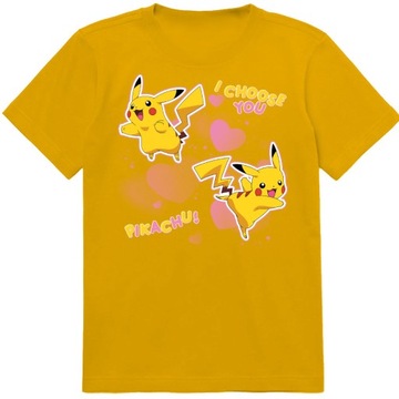 KOSZULKA DZIECIĘCA T-SHIRT DLA DZIECKA PIKACHU POKEMON 152 PREZENT JAKOŚĆ