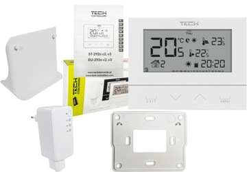 STEROWNIK REGULATOR POKOJOWY RADIOWY BEZPRZEWODOWY BIAŁY TECH ST-292 V2