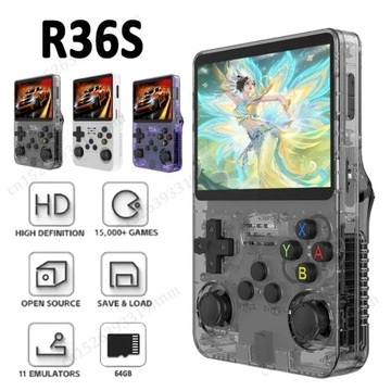 R36S Ретро портативная игровая консоль с открытым исходным кодом Linux 3,5 дюйма IPS