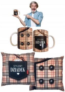 DZIEŃ BABCI DZIADKA prezent KUBEK i PODUSZKA wzory
