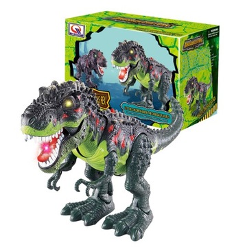 MEGA WIELKI DINOZAUR T-REX CHODZI RYCZY ŚWIECI