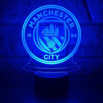 3D LED ночник MANCHESTER CITY FC + Пульт Дистанционного Управления