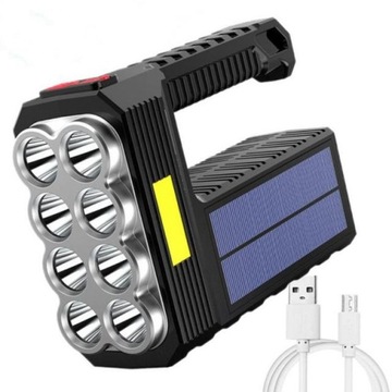 LATARKA SZPERACZ AKUMULATOROWA T6 LEDCOB USB SOLAR