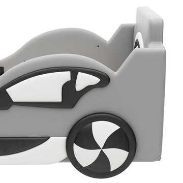 Серая детская машинка-кровать с местом для хранения 90*200см.