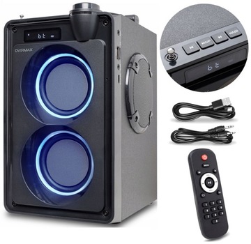 BEZPRZEWODOWY GŁOŚNIK BLUETOOTH PILOT USB SD RADIO AUX KARAOKE