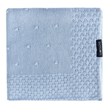 LULLALOVE Kocyk bambusowy Popcorn Błękitny