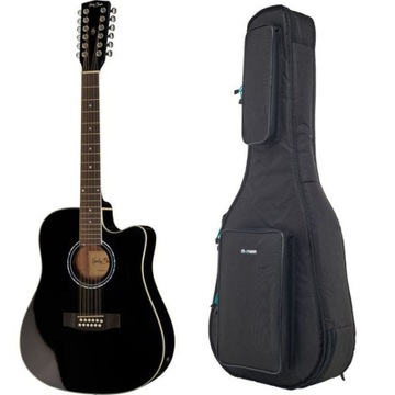 Gitara elektroakustyczna 12 strunowa Harley Benton D-200CE-12BK Set