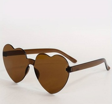 ДЕТСКИЕ СОЛНЦЕЗАЩИТНЫЕ ОЧКИ СЕРДЦЕ ПРОЗРАЧНЫЕ КОРИЧНЕВЫЕ ДЛЯ ВЕЧЕРИНКИ