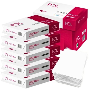 PAPIER A4 KSERO 80g/m BIAŁY DO DRUKARKI POLSPEED KARTON 5x500 ARKUSZY 5 RYZ