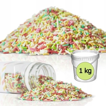 POSYPKA CUKROWA SŁODKA PAŁECZKI OWOCOWE NA TORT CIASTO OZDOBA PIERNIKI 1 kg