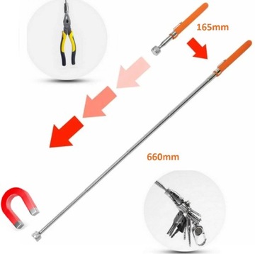 CHWYTAK MAGNETYCZNY WARSZTATOWY ROZKŁADANY TELESKOPOWY 66cm MOCNY MAGNES