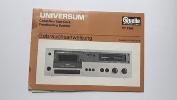 Instrukcja obslugi MAGNETOFON KASETOWY UNIVERSUM