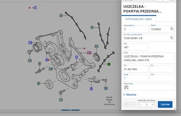 USZCZELKA LEWA POKRYWY ROZRZĄDU FORD 3,0 V6 (OE)