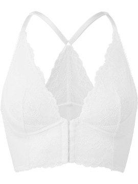 Gossard Superboost Lace Deep V Bralette Biustonosz biały półgorset 30D/65D