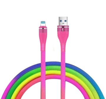 Kabel USB do Ładowania Lightning Ombre Tęczowy