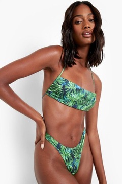 P034D28 Boohoo DÓŁ OD BIKINI TROPIKALNY WZÓR 44