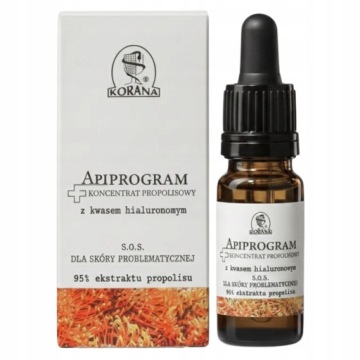 Apiprogram Propolis Koncentrat Propolisowy 95% 10ml Kwas Hialuronowy Korana