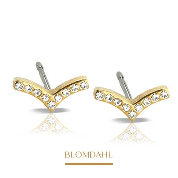 BLOMDAHL KOLCZYKI HIPOALERGICZNE BRILLIANCE WING CRYSTAL 8 mm