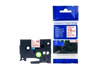 Лента для Brother TZe-FX242 18мм 8м белая/красная