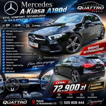 Mercedes Klasa A W177/V177 Hatchback 1.5 180d 116KM 2019 Mercedes A 180 Lift. Full-Led. Automat., zdjęcie 35
