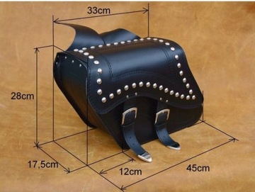 СУМКИ БОКОВЫЕ ДЛЯ МОТОЦИКЛА, КОЖА, 45x28x17см