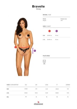 Стринги с отверстием для секса Obsessive Bravelle S/M