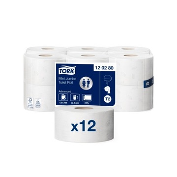 Tork 120280 - Papier toaletowy mini Jumbo biały T2