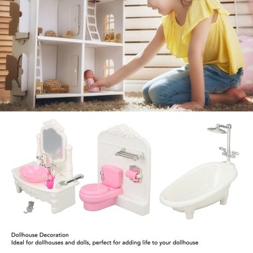 Zestaw łazienkowy do domku dla lalek Wanna